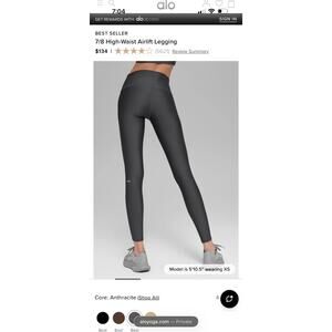 Alo Yoga 7/8 High Waist Airlift Legging Anthracite XXS
